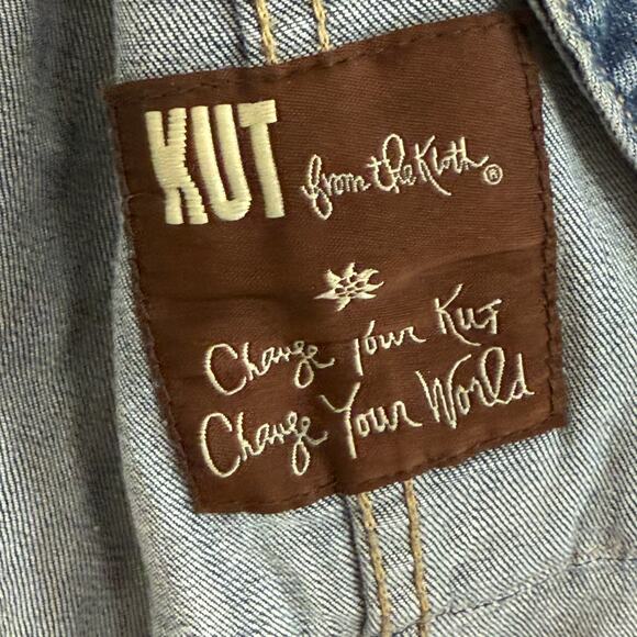 Upcycled Kit From The Kloth Amelia Denim Trucker Jacket w/Flannel Shirt Size XL - Picture 10 of 12